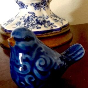 Little Blue Bird On My Shoulder Small Ceramic Adorable Sized FINAL SALE